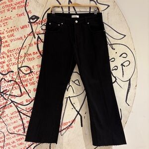 Anine Bing Flare Raw Hem Denim Jeans